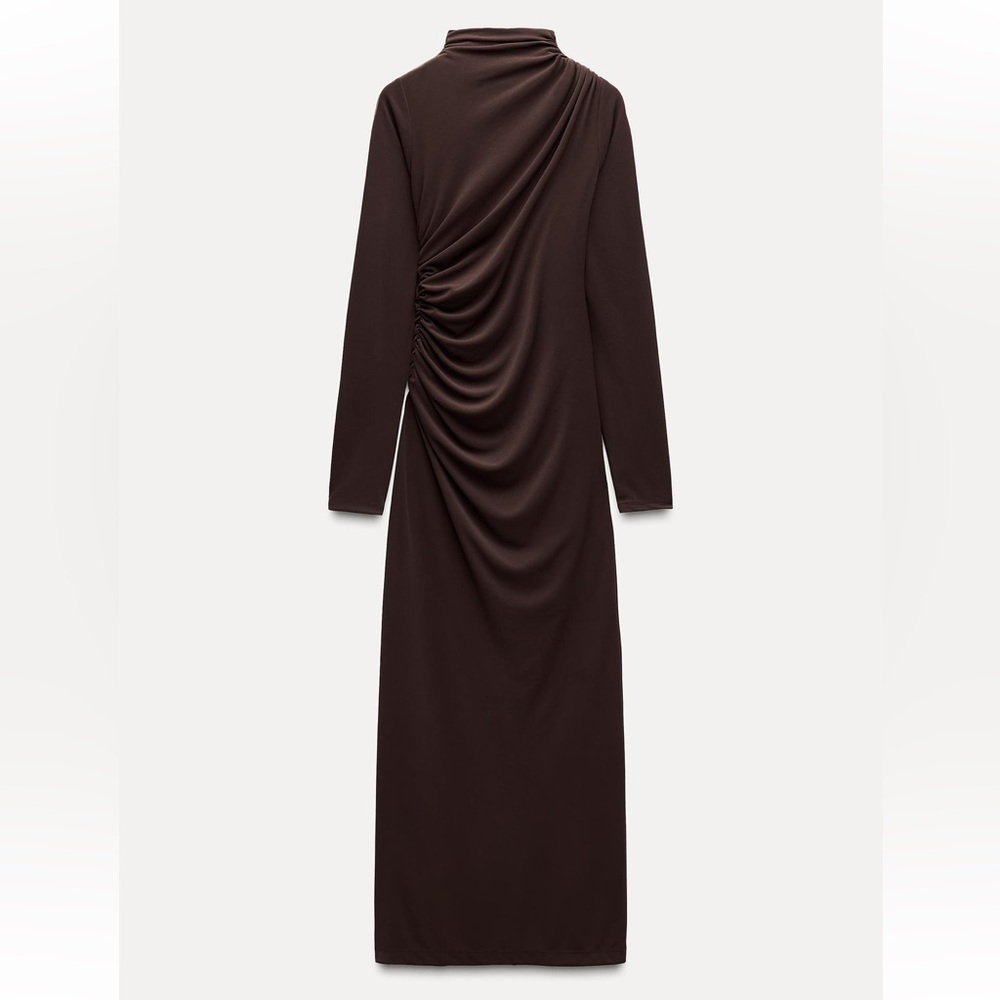 ZARA DRAPED MIDI DRESS